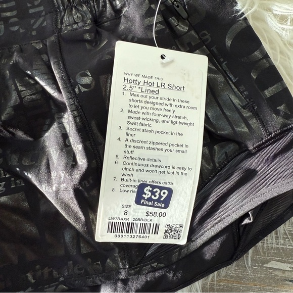 NWT Lululemon Manifesto Foil SET🤍 Hotty Hot LR Short 2.5" sz 8 | Energy Bra sz 6 - Picture 6 of 11